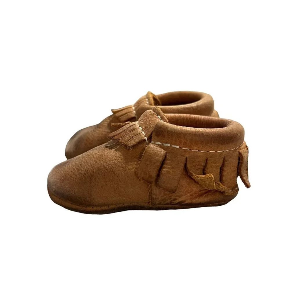 Freshly Picked Sz 3 Brown Genuine Leather Moccasins